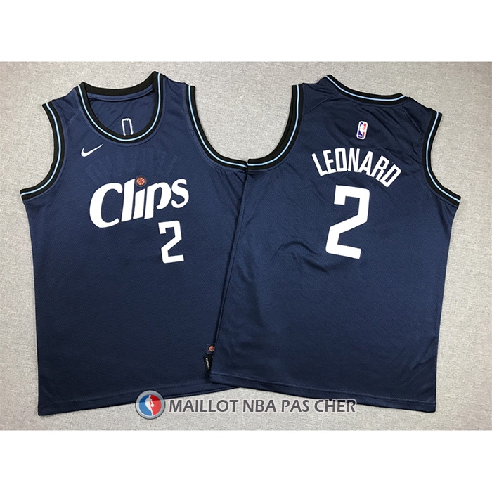 Maillot Enfant Los Angeles Clippers Kawhi Leonard NO 2 Ville 2023-24 Bleu